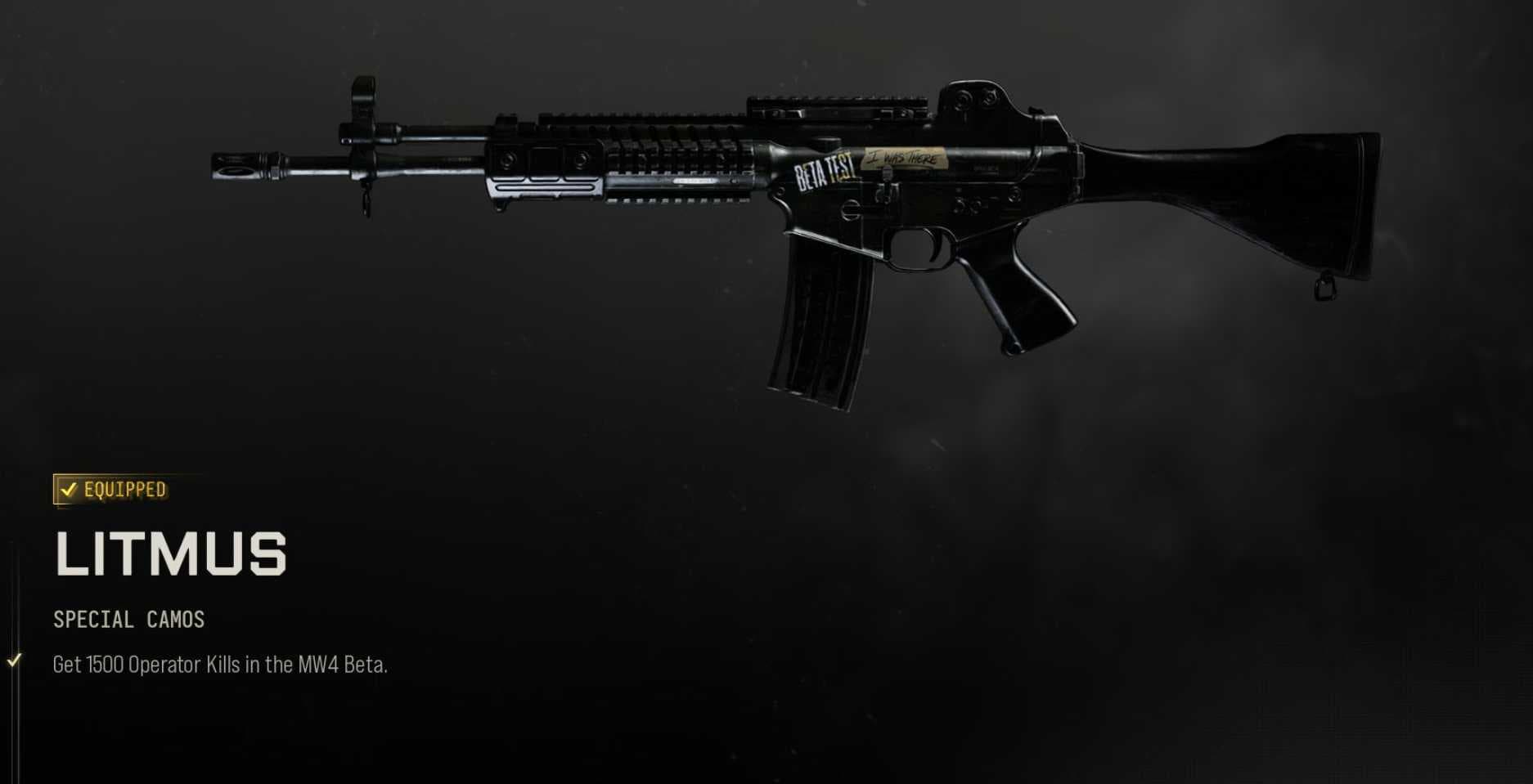 MW4 Beta: How to Unlock the "Litmus" Camo (1,500 Operator Kills)